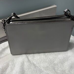 Grey leather coach crossbody